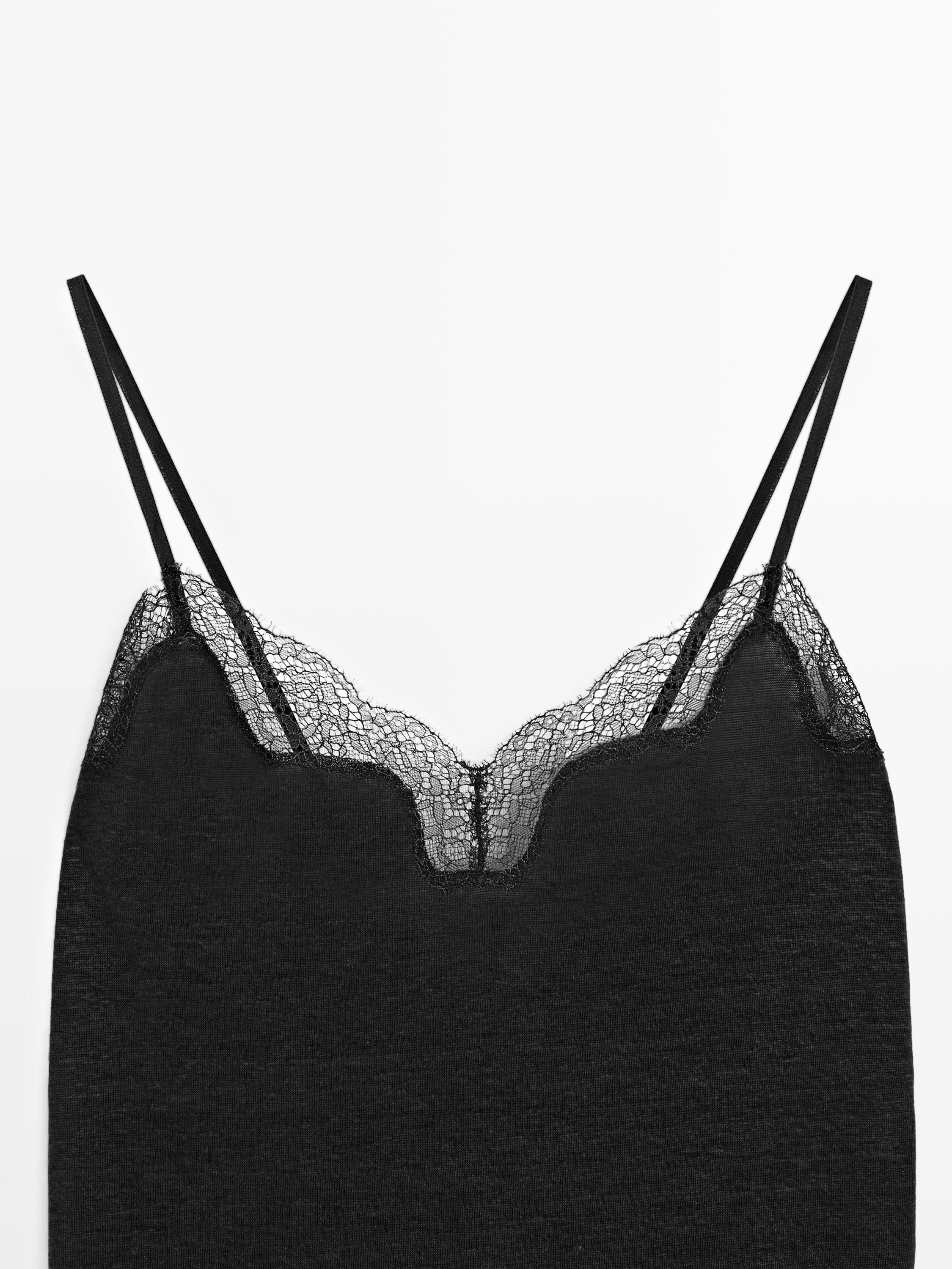 Asymmetric linen blend camisole top